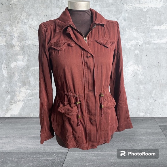 Full Tilt Burgundy Utility Jacket Women’s Small - Picture 1 of 12